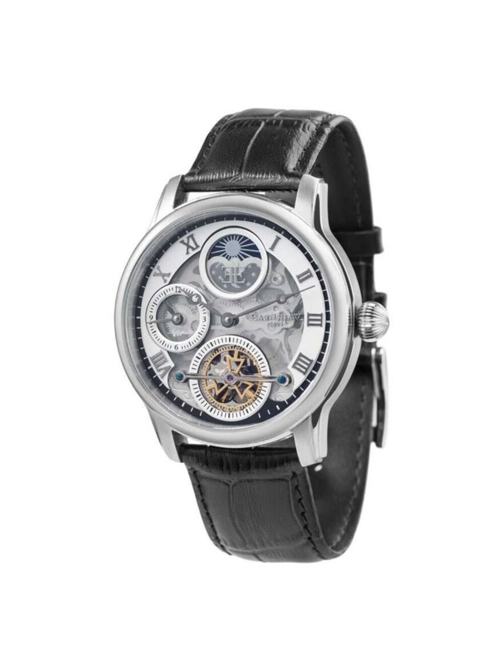 NWT Thomas Earnshaw Longitude Shadow Silver-tone Dial Men's Watch